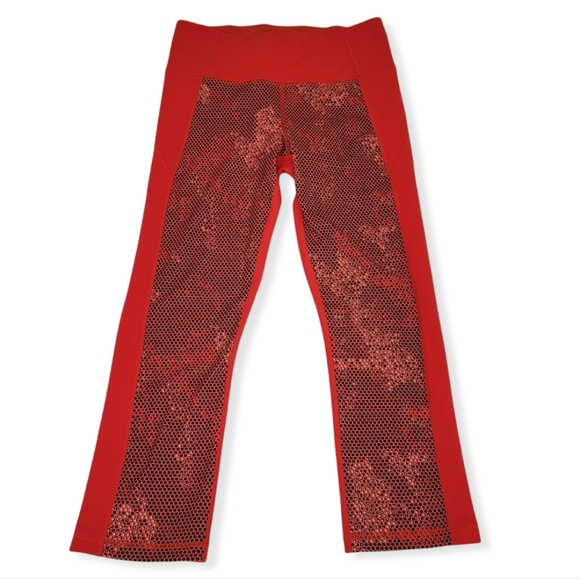 Under Armour HeatGear Hyper Orange Capri Leggings Style 1320551 Size Medium - Picture 2 of 12